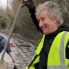 The first hole is the deepest… Sir Rod Stewart fixes road near his home 