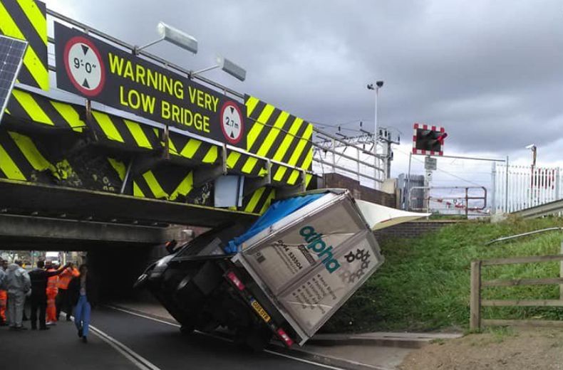 Low blow: Britain’s ‘most bashed bridge’ is hit for 120th time just days after reopening