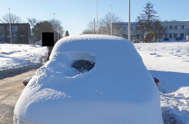 Motorist caught driving with ‘unbelievable’ snow-covered windscreen