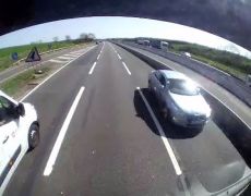 Video: Nail-biting footage shows driver going wrong way down the M1