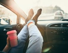 This disturbing image shows the dangers of resting your feet on the dashboard
